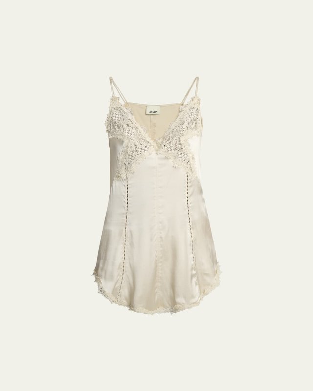 Diandra Lace Inset Silk Top